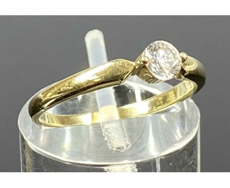 9CT GOLD RING set with solitaire CZ, size L, 1.7gmsProvenance: deceased estate Conwy