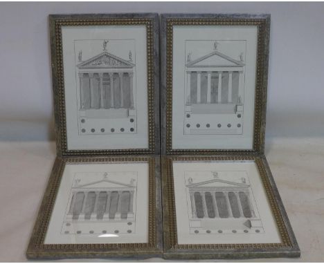 A set of four architectural prints, 36 x 24cm 
