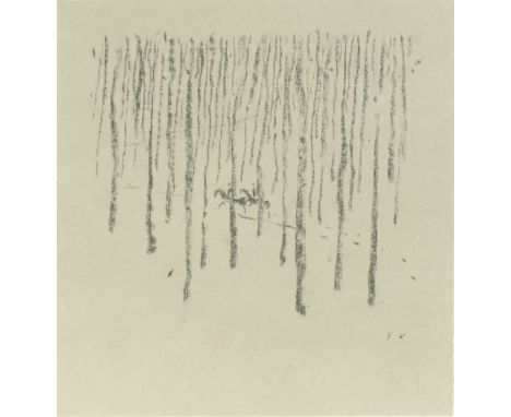 Fritz König (Würzburg 1924 - Altdorf bei Landshut 2017). Reiter im Wald. Kohlezeichnung. 27 x 26 cm. Ungerahmt. R. u. monogr.