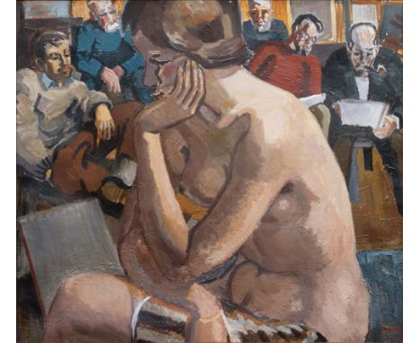 Karl Adser (1912 - 1995). Weiblicher Akt im Atelier. 1969. Öl/Lw., 88 x 101 cm, r. u. sign. und dat. Adser Carl 69.  - Dänisc