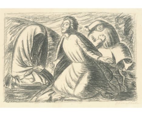 Ernst Barlach (Wedel/Holst. 1870 - Rostock 1938). Hoffnung und Verzweiflung II (Erleben). 1931. Lithographie. 29,5 x 45 cm. R
