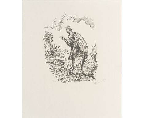 Alfred Kubin (Leitmeritz 1877 - Zwickledt/ Inn 1959). Im Moor. Lithographie. 38 x 31 cm. Ungerahmt. R. u. mit Bleistift sign.