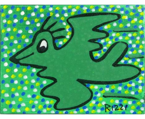 James Rizzi (New York 1950 - New York 2011). Rizzi Bird. 2005. Acryl/Lw. 15 x 20 cm. R. u. sign. Rizzi, verso bet. und dat. 2