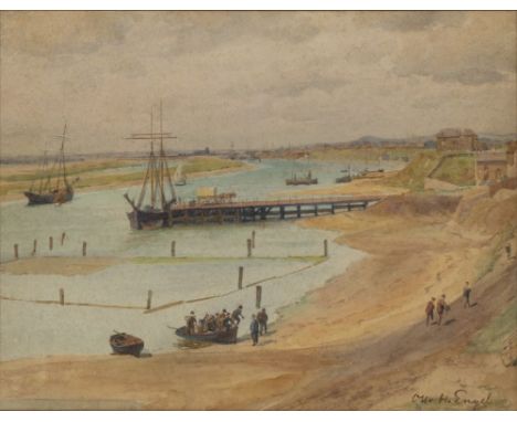 Otto Heinrich Engel (Erbach/Odenwald 1866 - Glücksburg 1949). Ekensund. Aquarell. 25 x 32,5 cm. R. u. sign. Otto H. Engel, un