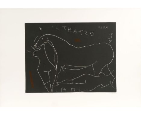 Marino Marini (Pistoia 1901 - Viareggio 1980). Il Profondo II, aus Il Teatro delle Maschere, Tafel 9. Radierung und Aquatinta
