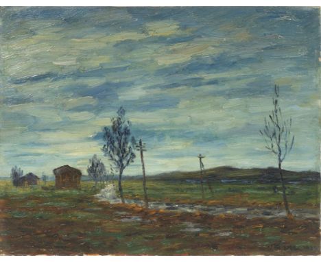 Leopold Thieme (Rochlitz/Sachsen 1880 - Lübeck 1963). Französische Landschaft. 1924. Öl/Karton. 26,5 x 34 cm. Ungerahmt. R. u