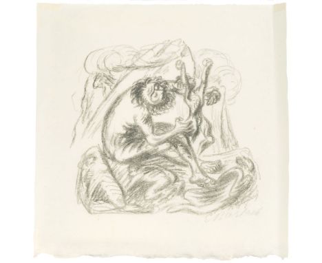 Ernst Barlach (Wedel/Holst. 1870 - Rostock 1938). Prometheus 2. 1924. Lithographie/Japan. 25,5 x 26 cm. Ungerahmt. R. u. mit 