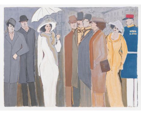 David Schneuer (Przemyśl 1905 - Tel Aviv 1988). Parasol. Farbsiebdruck. 52 x 70 cm. Ungerahmt. R. u. mit Bleistift sign. Schn