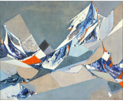 Gerhard Ausborn (Hamburg 1933 - Hamburg 2021). Aus Norwegen. 1957. Öl/Lw. 80,5 x 100 cm. R. u. monogr. und dat. A 57, auf dem