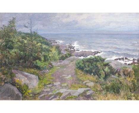 Erik William Johnsen (Hilleröd 1886 - Kopenhagen 1948). Küste auf Bornholm. Öl/Hartfaser. 62 x 92 cm. R. u. monogr. EWJ.   - 