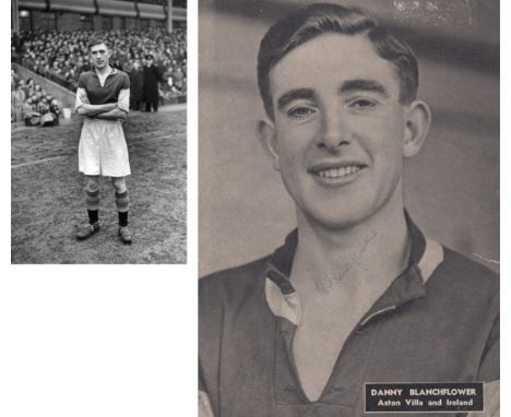 Autographed Danny Blanchflower 1950s Poster : A Superb Full Page Poster Removed From A 1950s Magazine Depicting Aston Villa R