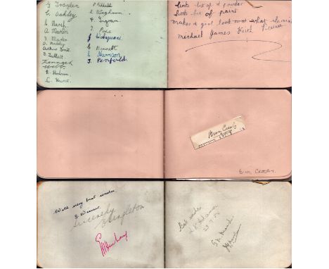 Autograph book full of signatures from various forms of entertainment including Bing Crosby and many more. Good condition. Al