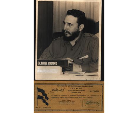Fidel Castro signed vintage cheque with accompanying 10x8inch vintage black and white photo. Good condition. All autographs c