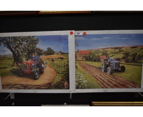 Two tractor prints after Trevor Mitchell both of Ferguson