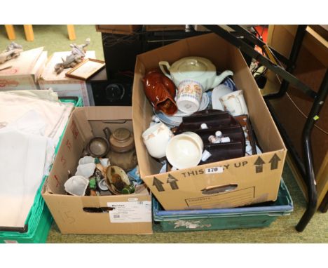 3 Boxes of assorted Ceramics and bygones to include Sylvac etc 