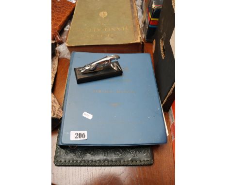 Jaguar Car Mascot, Jaguar Mark 2 Service Manual and a Radio Time Folio folder