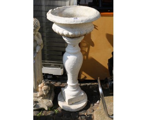 Concrete Garden planter on baluster column support 
