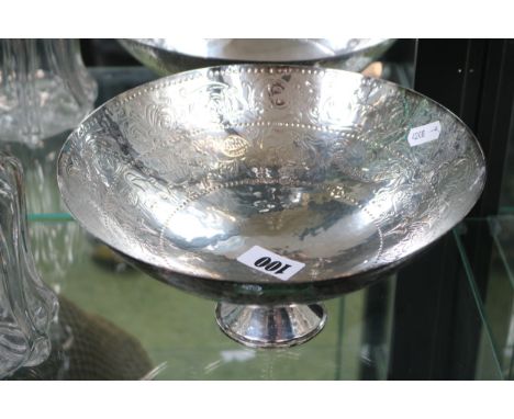 Duchess of Sutherland Cripples Guild silver on copper bowl decorated with Bird and Urn Decoration. 24cm in Diameter 