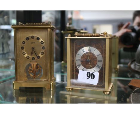 Schatz West German carriage clock and a Angelique Quartz carriage clock 