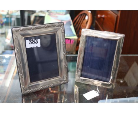 2 Silver Photo frames with easel backs 