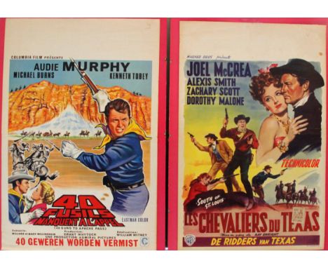 Two Original Vintage Movie Posters for Columbia Film "40 Guns to Apache Pass" 1967 Starring Audie Murphy and Warner Brothers 