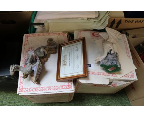 Collection of Wade Whimsical, Dragon ornaments and 3 Boxed Enchantica models with certificates