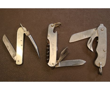 A Sailors/Marlin Spike Style Knife, A 1953 Dated British Army Jack Knife With Military Broad Arrow &amp; Boy Scouts Utility/P