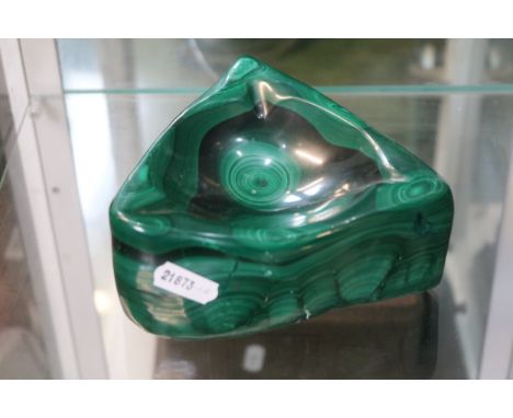 Large Malachite Ashtray 14cm in Length 