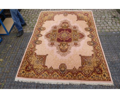 Cream and Mustard ground Persian Style Rug 200 x 290cm 