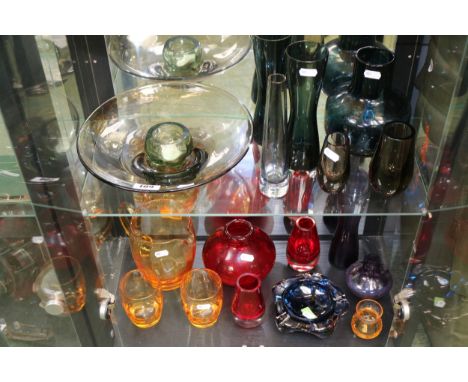 Good collection of Whitefriars glass vases, Bowls and tableware