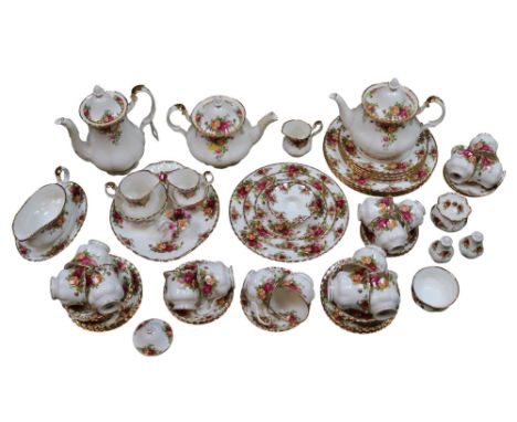 Extensive Royal Albert Old Country Roses Tea and Dinner service comprising of Teapot, Coffee Pot, Cups, Saucers and plates et
