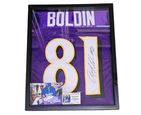 Cased Anquan Boldin American Football (NFL) Signed Baltimore Ravens Custom Jersey dated 29/11/2010 with Brennan sport.com cer