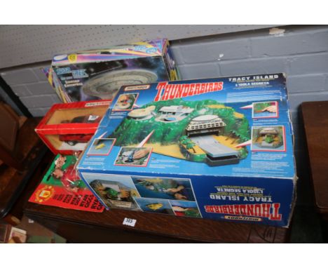 Boxed Matchbox Thunderbirds Tracy Island, Boxed Star Trek, Ryan Giggs Soccer Super heroes figure and a Tonka vehicle