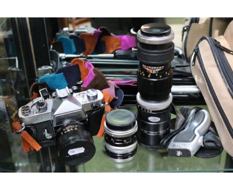 Collection of assorted Photographic items to include Yashica J-7, assorted Lenses etc.