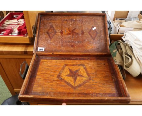 2 American Folk Art Tea trays with metal handles 