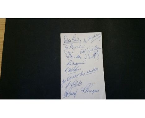 FOOTBALL, signed railway menu card (to blank back) by Tottenham Hotspur, 1950/1 League Champions, 4 x 6.25, inc. Baily, Poynt