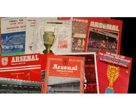 FOOTBALL, programmes, inc. 1957 FAC Final, 1968 EC Semi-Final (both Manchester United); Arsenal (9), 1970 World Cup Tournamen