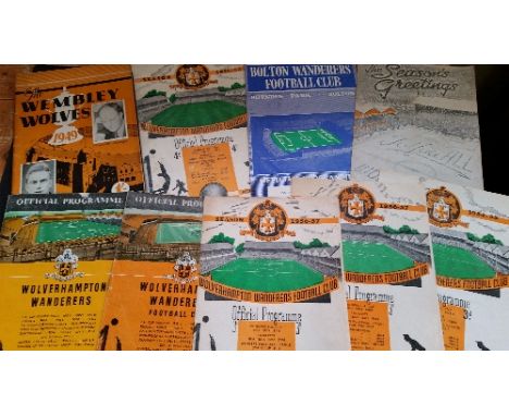 FOOTBALL, Wolverhampton Wanderers selection, 1940s-1950s, inc. 1949 FAC Final players brochure; programmes, v Bolton 1951/2, 