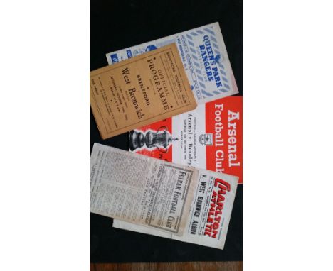 FOOTBALL, programmes, inc. Brentford v Reading 1943/4,  Arsenal v Burnley 1950/1; WBA away (4) at Brentford 1945/6, at Fulham