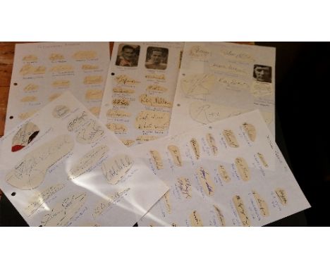 AUTOGRAPHS, signed clipped pieces, laid down on team pages, inc. Tottenham Hotspur (25 signatures on two pages), Elmes, Tickr