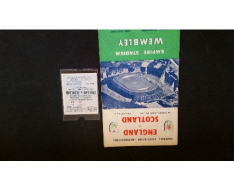 FOOTBALL, programme and ticket stub for England v Scotland, 15th April 1961, England beat Scotland 9-1 xxx, VG, 2