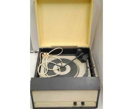 Record Player, A Perdio Delux portable, black and cream finish, sold untested
