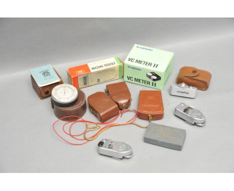 A Selection of Light Meters, including Leica Meter MR, Leica Meter MC, Voigtländer VC Meter II and more (a lot)