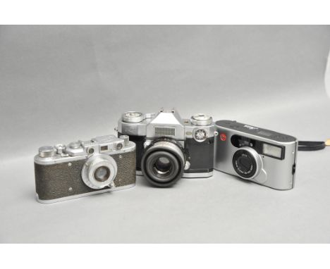 A Leica C1 Compact Camera, together with a FED rangefinder and a Zeiss Ikon Contaflex (3)