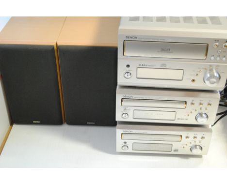 Denon system, CD auto changer receiver UD-M50, cassette deck DRR-M30, CD recorder CDR-M30 plus speakers, untested