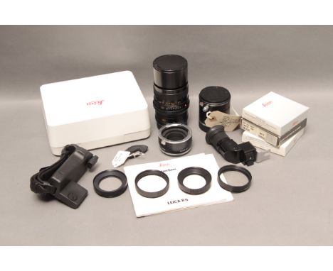 A Selection of Various Leica Accessories, including Macro-Elmarit-R f/4 100mm, right angle viewfinder 14328 and more (a lot)