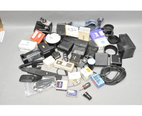 A Selection of Various Accessories, mostly Minolta branded or associated, including Leitz lens hood and more (a lot)