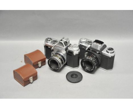 A Wirgin Edixa-Mat Reflex Mod. C-L SLR Camera, together with an Edixa-Flex, with two additional finders (a lot)