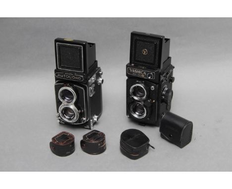 A Minolta Autocord TLR Camera, together with Yashica MAT-124G, with various accessories, both in maker's cases (a lot)