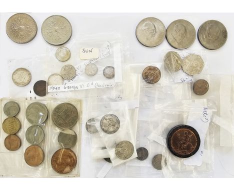 English and Australia silver coins, consisting of shillings, sixpences and threepences, commemorative crowns, 1955 specimen s